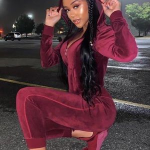 (M) Velour Track Suit Set